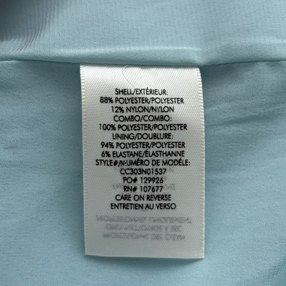 NWT Alice and Olivia Tayla Dress Blue Mini Jaquared Mini with Metallic Detail 8 - Picture 5 of 5